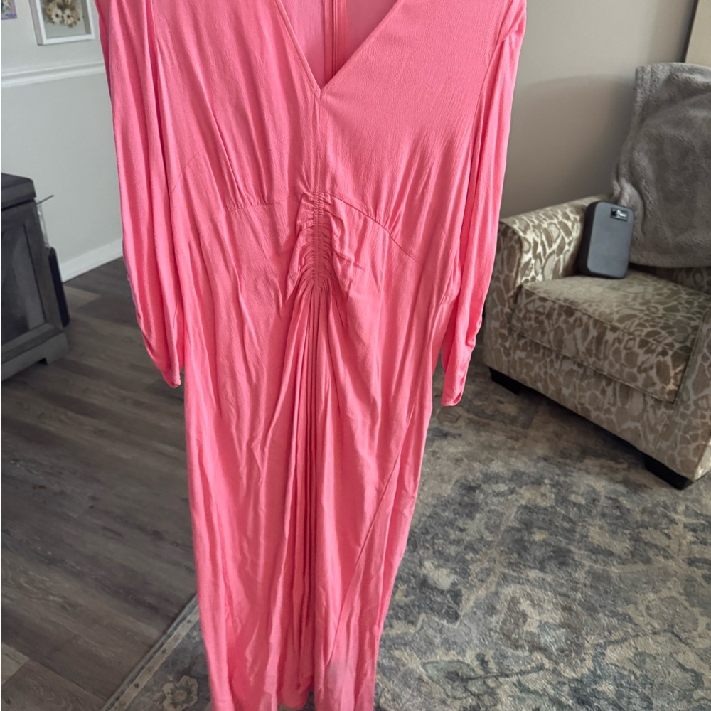Vibrant Pink Long Sleeve Dress